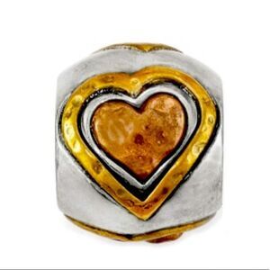 Brighton Art & Soul All Hearts Bead Silver & Gold NWT